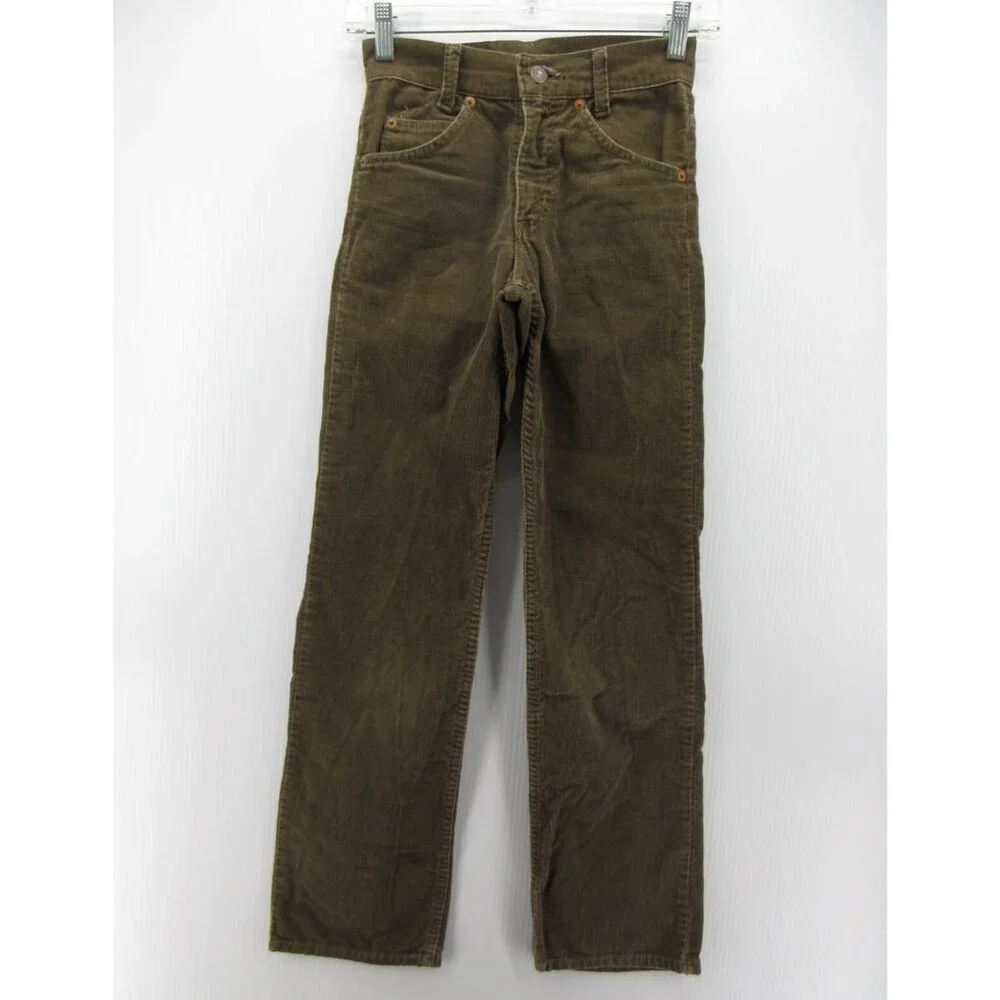 VINTAGE Levis Jeans 25X30 Student 715 1529 Corduroy Pants 80s USA *